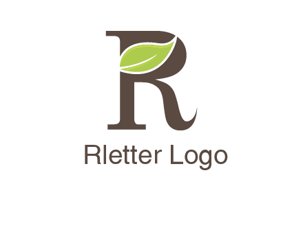 Leaf Inside letter r logo