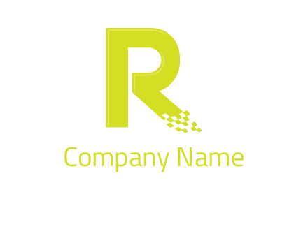 letter r inside digital pixels logo