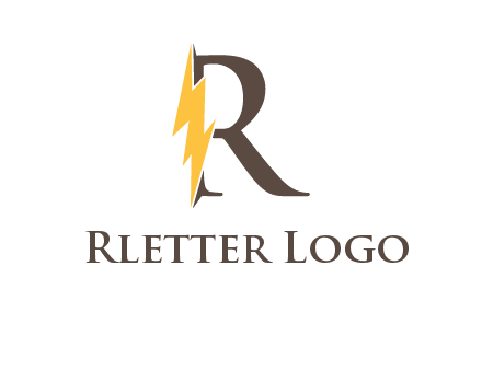 letter r inside electric bolt logo