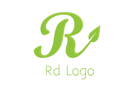 letter r with leaf logo