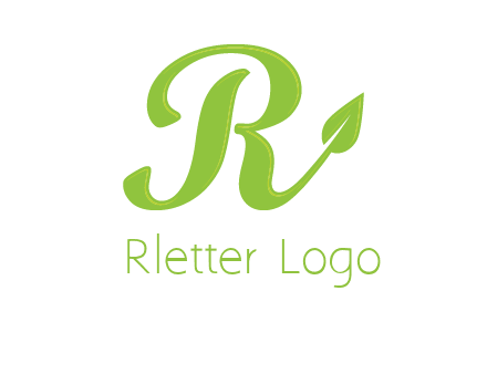 letter r with leaf logo