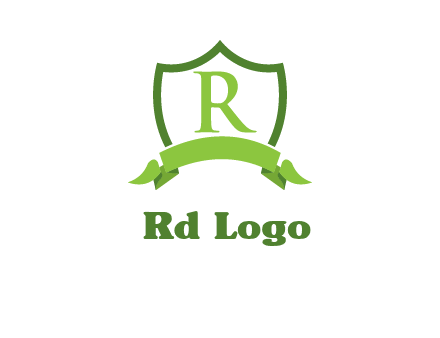 Letter r inside an emblem logo