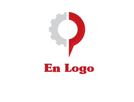 Half gear is incorporated with navigation symbol logo