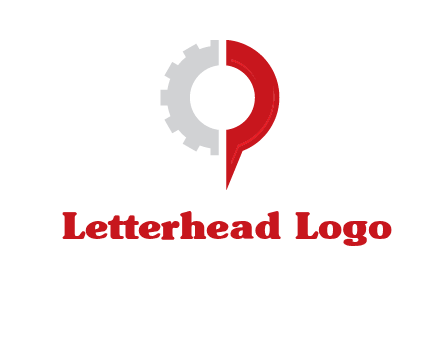 Half gear is incorporated with navigation symbol logo