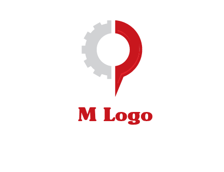 Half gear is incorporated with navigation symbol logo