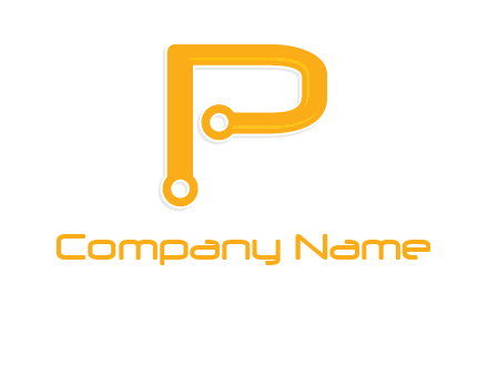 letter p forming technology cables logo