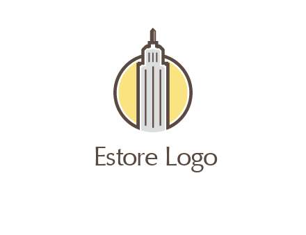 circle and empire state building logo