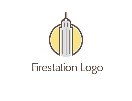 circle and empire state building logo