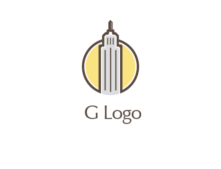 circle and empire state building logo