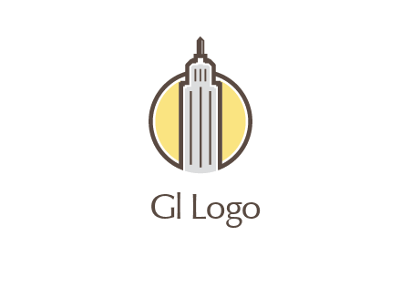 circle and empire state building logo