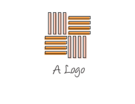 Vertical and horizontal bars in square shape abstract logo