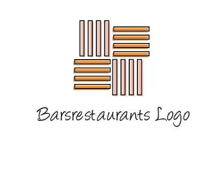 Vertical and horizontal bars in square shape abstract logo