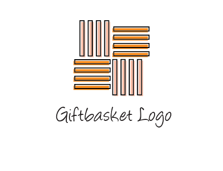 Vertical and horizontal bars in square shape abstract logo