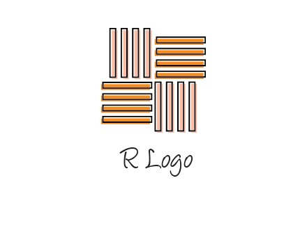 Vertical and horizontal bars in square shape abstract logo