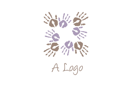 Hand print with artwork symbol