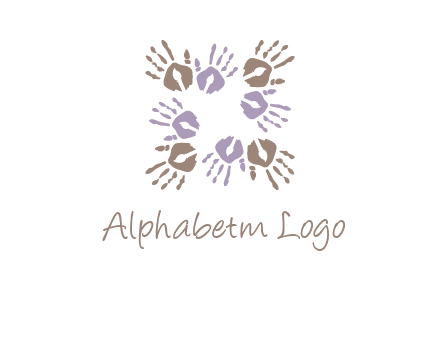 Hand print with artwork symbol