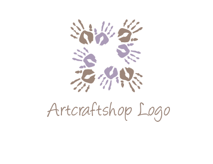 Hand print with artwork symbol