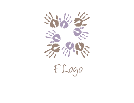 Hand print with artwork symbol