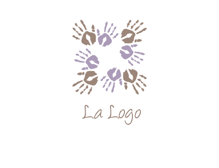 Hand print with artwork symbol