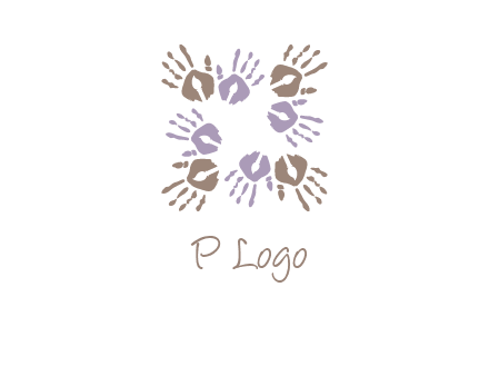 Hand print with artwork symbol