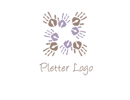 Hand print with artwork symbol