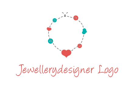 sewing circle with heart button icon