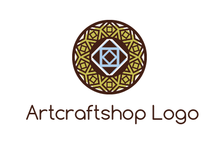 Mosque texture inside the circle mandala logo