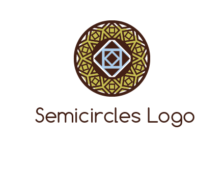 Mosque texture inside the circle mandala logo