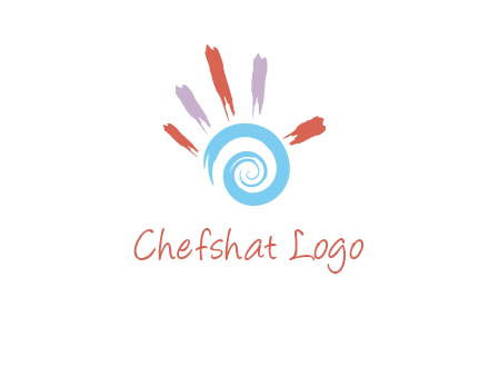 Painting hand make swirl logo