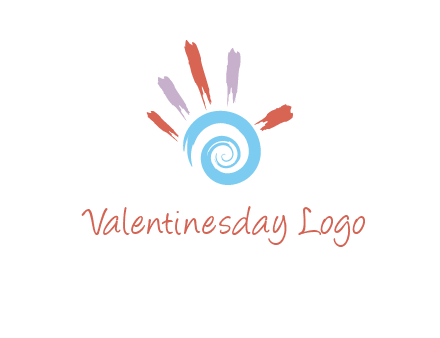 Painting hand make swirl logo