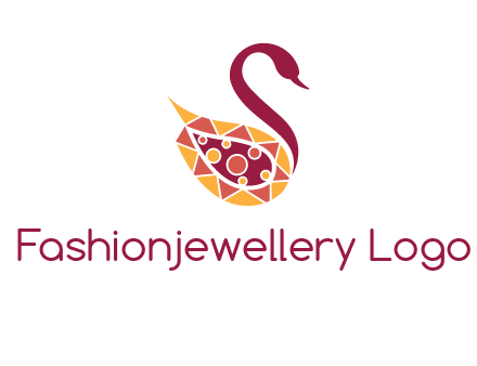 jewelry with swan face graphics