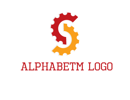 gear combining to make letter s logo