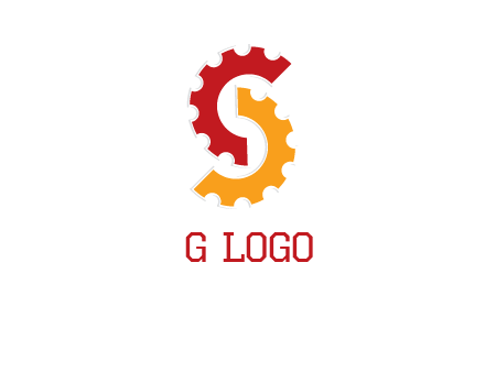 gear combining to make letter s logo