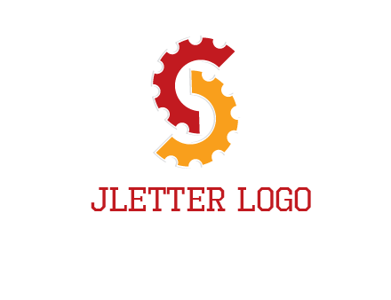 gear combining to make letter s logo