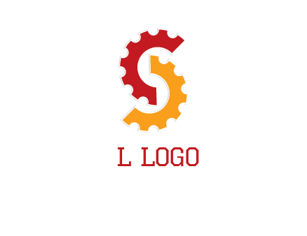 gear combining to make letter s logo