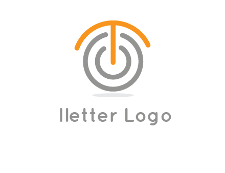 letter t merge with power button logo