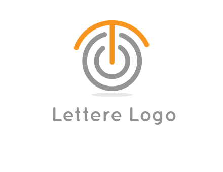 letter t merge with power button logo