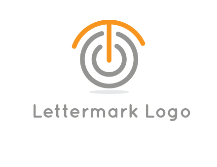 letter t merge with power button logo