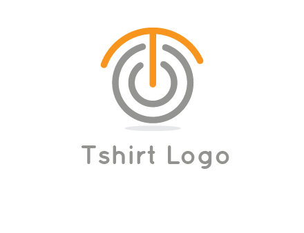 letter t merge with power button logo