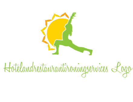 sun flower and woman bending in yoga pose logo