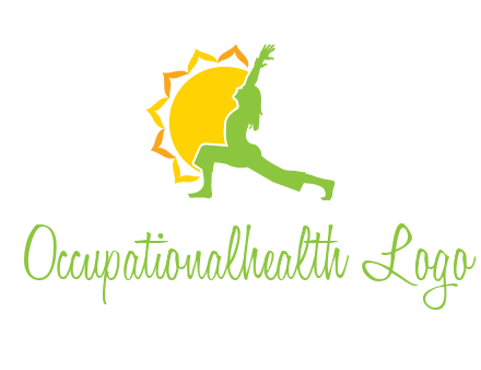 sun flower and woman bending in yoga pose logo