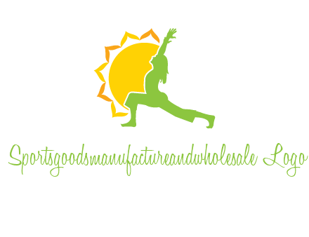 sun flower and woman bending in yoga pose logo