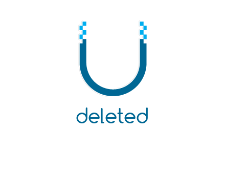 letter u with pixels logo