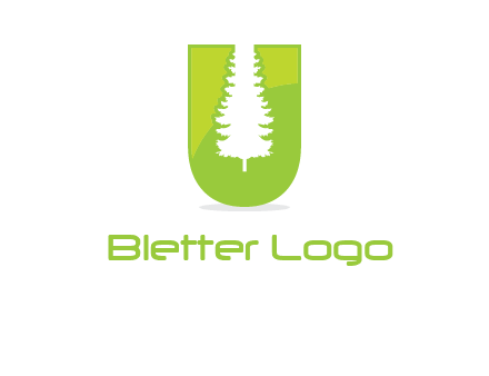 Tree in the letter u logo