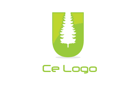 Tree in the letter u logo