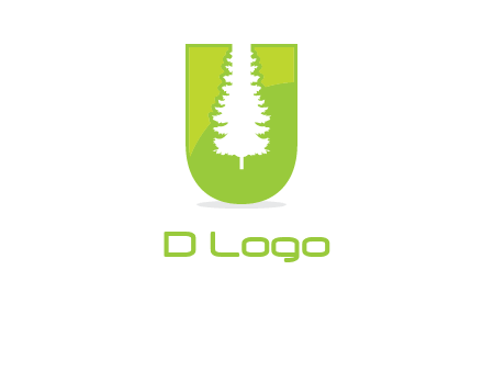 Tree in the letter u logo