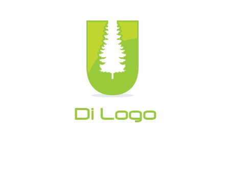 Tree in the letter u logo