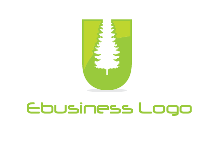 Tree in the letter u logo