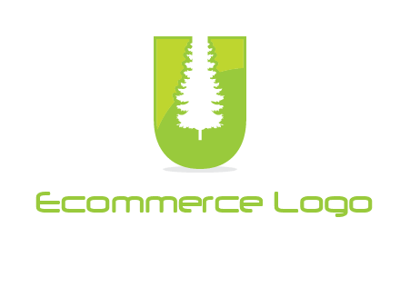 Tree in the letter u logo