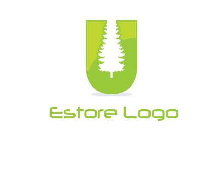 Tree in the letter u logo